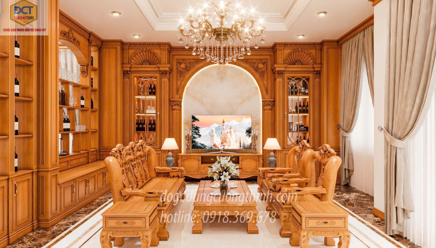 Thi công phòng khách anh Dũng An Giang